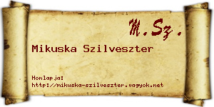 Mikuska Szilveszter névjegykártya